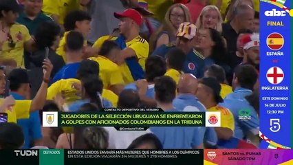 Así fue la pelea entre hinchas colombianos y jugadores de Uruguay