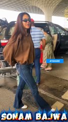 Bollywood Actress Sonam Bajwa Arrived at Airport for Traveling 🤓