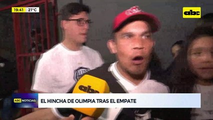 Video: el hincha de Olimpia opina tras el empate con Guaraní