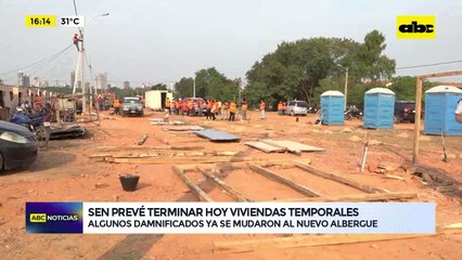 SEN prevé terminar hoy viviendas temporales: algunos damnificados ya se mudaron al nuevo albergue
