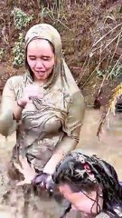 Neng Idoy is so beautiful, the spirit of watering in the rice field