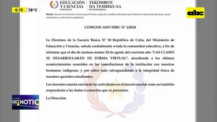 Escuela República de Cuba: Suspenden clases ante presencia de indígenas