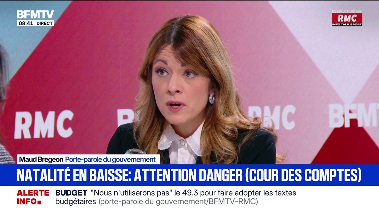 Baisse de la natalité en France: "Personne ne peut prétendre avoir de baguette magique", affirme Maud Bregeon, porte-parole du gouvernement