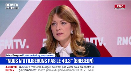 "Il y aurait une incohérence de la part des Socialistes à ne pas voter ce budget", déclare Maud Bregeon, porte-parole du gouvernement