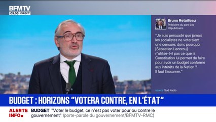 Budget 2026: "Nous sommes la seule famille politique à être cohérente avec nos idées", estime Arnaud Péricard, porte-parole "Horizons"