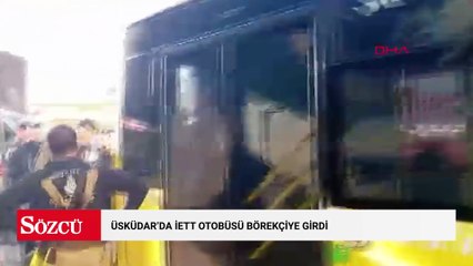 Üsküdar'da İETT otobüsü börekçiye girdi