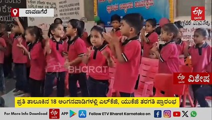 ದಾವಣಗೆರೆಯ 100ಕ್ಕೂ ಹೆಚ್ಚು ಅಂಗನವಾಡಿಗೆ ಎಲ್​ಕೆಜಿ, ಯುಕೆಜಿ ಭಾಗ್ಯ: ಜಿಲ್ಲೆಯ ಮೊದಲ ಮಾಂಟೆಸ್ಸರಿ ಶಾಲೆ ಹೇಗಿದೆ ಗೊತ್ತಾ!