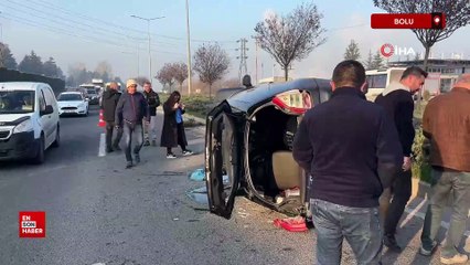 Bolu’da makas atan sürücünün kazaya neden olduğu anlar kamerada