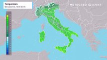 Mappa relativa alle temperature previste in Italia