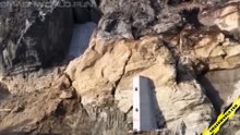 Massive rock collapse during road construction