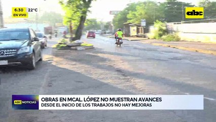 MCAL.Video: Obras que se realizan sobre la avenida Mcal. López no muestran avances