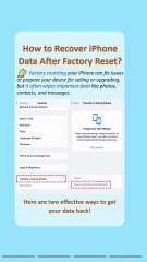 How to Recover iPhone Data After Factory Reset?