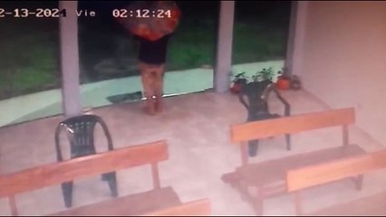 Robó una alcancía de una iglesia y fue capturado con un paraguas infantil como evidencia