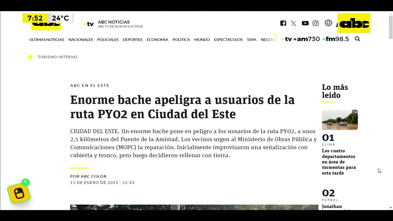 Video: Reportan peligrosos baches en Ciudad del Este