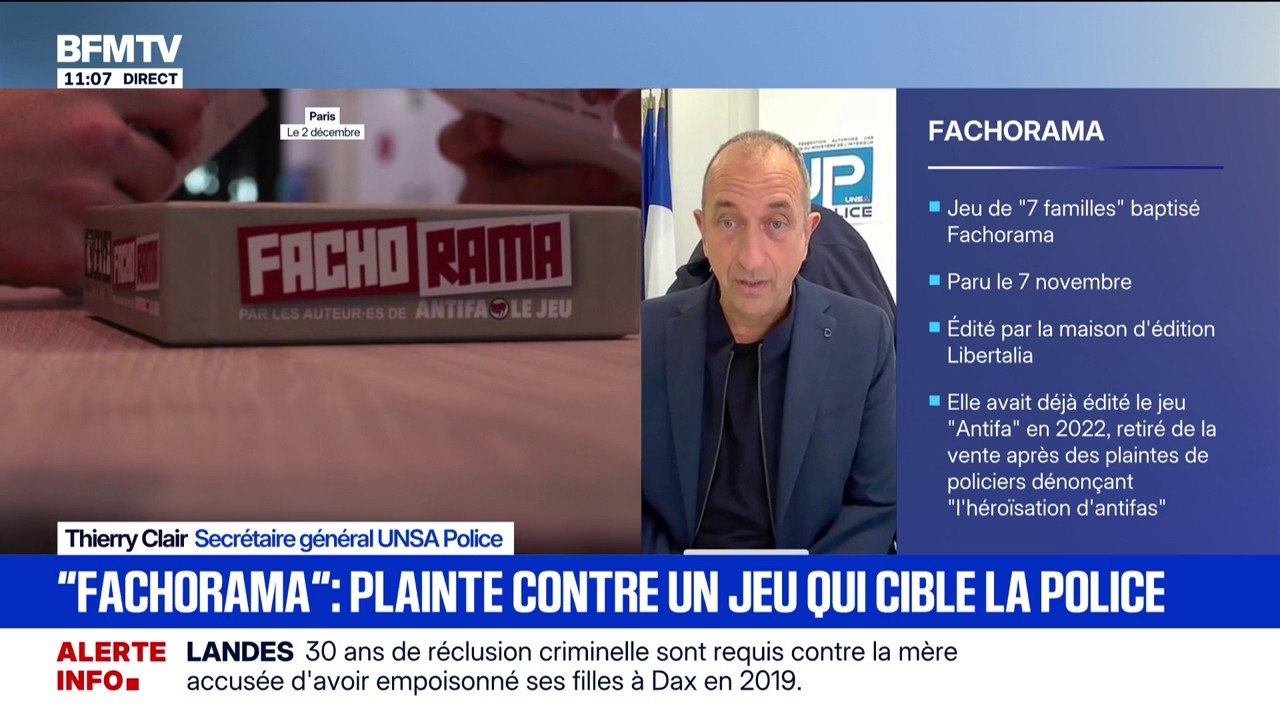 Le jeu de société Fachorama "porte atteinte à l'honneur et au travail qui est fait par l'ensemble des policiers", estime Thierry Clair, secrétaire général Unsa Police