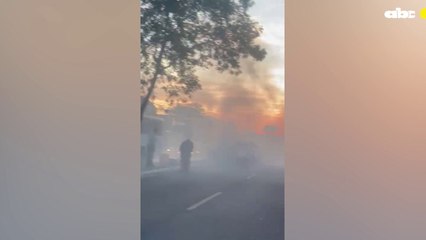 Incendio de vehículo sobre la avenida Eusebio Ayala congestiona el tránsito