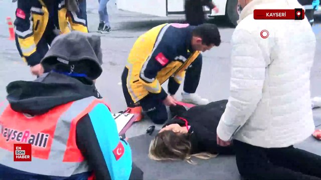 Kayseri'de film gibi otobüs kazası tatbikatı