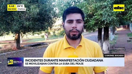 Coronel Bogado: incidentes durante manifestación contra la suba del peaje