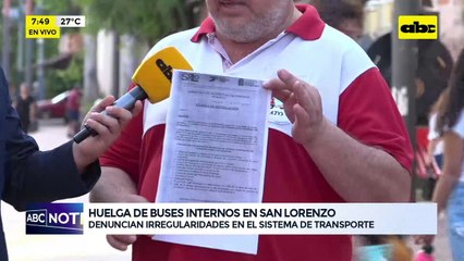 Paro de buses internos en San Lorenzo: transportistas denuncian irregularidades