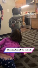 VR Plank Game Fail: Kid Jumps… Straight Into the Wall!|| Heartsome 💖