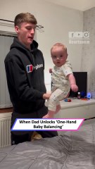 Dad’s One-Hand Baby Balance Trick Sparks Adorable Reactions!|| Heartsome 💖