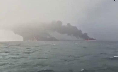 Un petrolero y un carguero se incendian tras colisionar en el mar del Norte