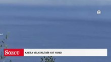 Kaş'ta yelkenli bir yat yandı