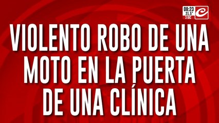 Tiros y terror: así robaron moto en la puerta de una clínica privada