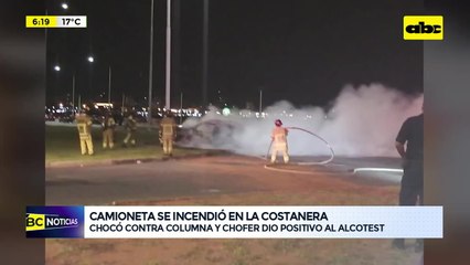 Choque e incendio en la Costanera: conductor dio positivo al alcotest