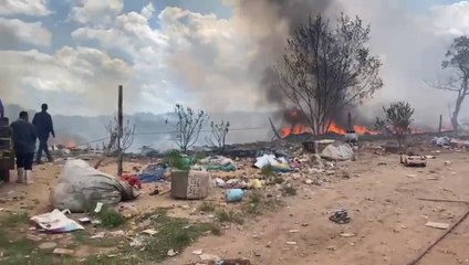 Incendio en basural del Bañado Sur