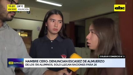 Hambre Cero: denuncian faltante de alimentos en el Colegio Comercio 2