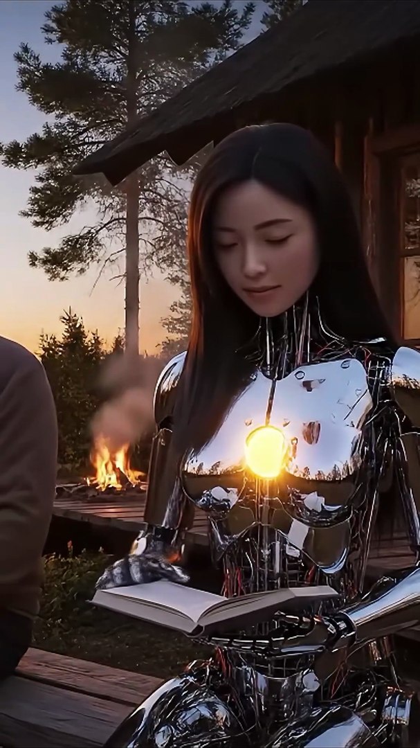 Robot Girl She Reading Book #ai #nextgenai #humanoid #humanoidrobot #robot #technology #foryou