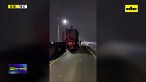 Contenedor cae sobre el Puente Remanso y genera caos vehicular