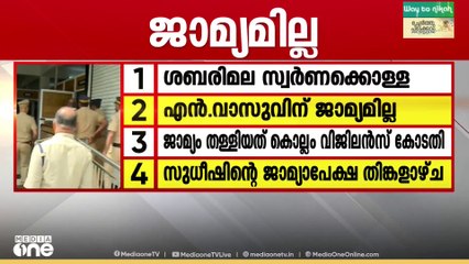 ശബരിമല സ്വർണക്കൊള്ളയിൽ എൻ. വാസുവിന്റെ ജാമ്യാപേക്ഷ തള്ളി