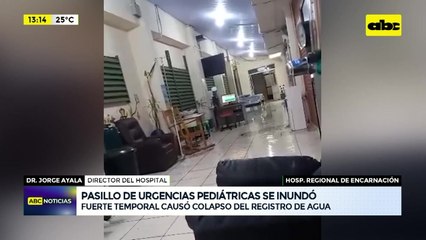 Encarnación: raudales inundaron área de Urgencias en Hospital de Encarnación