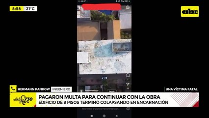 Secuencia del derrumbe de edificio en Encarnación