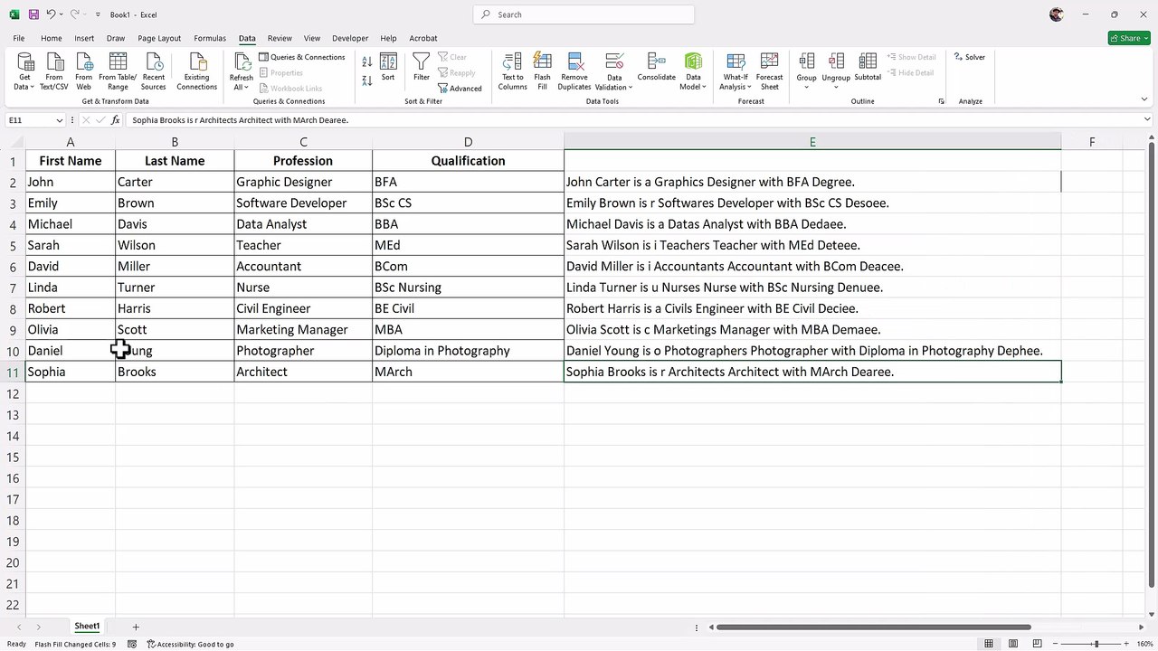 Microsoft Excel 68 Flash Fill