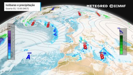 Frentes de chuva, mar agitado e breves janelas de céu limpo marcam o início de dezembro em Portugal