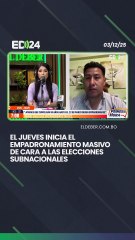 El jueves inicia el empadronamiento masivo de cara a las elecciones subnacionales