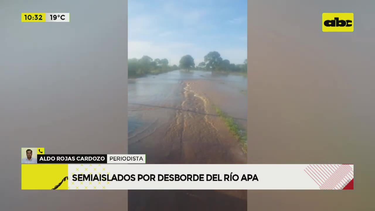 San Carlos del Apa: desborde de río y arroyos deja casi aislados a los pobladores