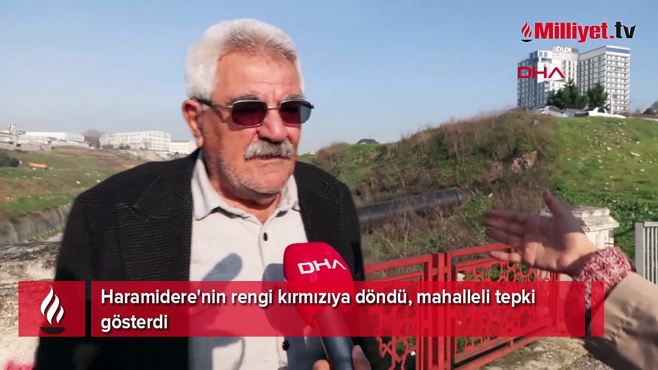 İstanbul’da korkutan görüntü! Sanayi bölgesindeki dere bir anda kırmızı aktı