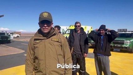Paraguayos rescatados en Paso Jama, Chile