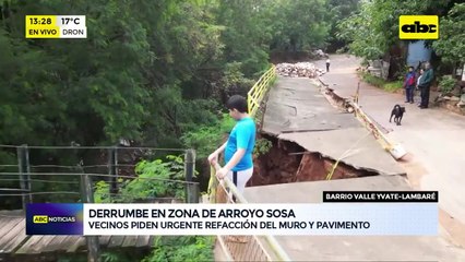 Riesgo inminente: estructura al costado de arroyo cede y vecinos temen derrumbe total
