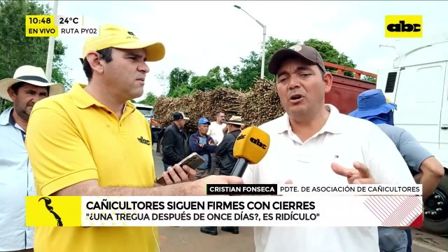 Cañicultores siguen apostados en Coronel Oviedo en medio de un gran contingente policial