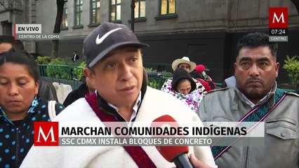 Marcha de comunidades indígenas protesta en el Centro de CDMX por sus problemáticas
