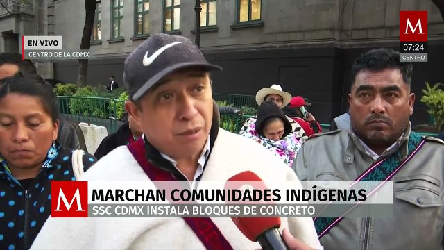 Marcha de comunidades indígenas protesta en el Centro de CDMX por sus problemáticas