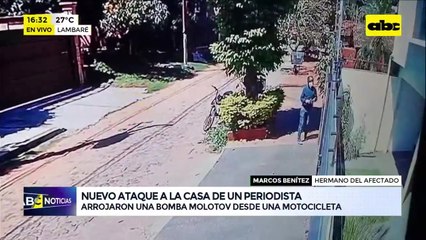 Desconocido arrojó artefacto explosivo a la casa de un periodista y le dejó un mensaje
