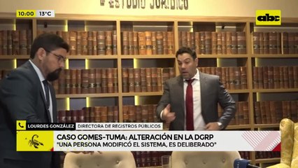 Transferencia irregular entre Tuma y su cliente: apartaron a una funcionaria de Registros Públicos