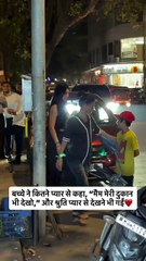 A little kid sweetly said, "Ma'am, visit my shop," and Shruti lovingly went along-such a heartwarming moment .