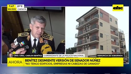 La respuesta del comandante Carlos Benítez a la denuncia del senador Carlos Núñez